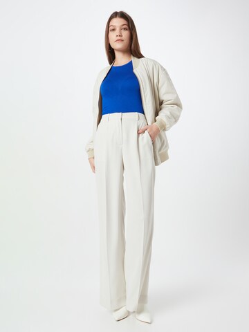 Calvin Klein Široke hlačnice Hlače z naborki | bela barva