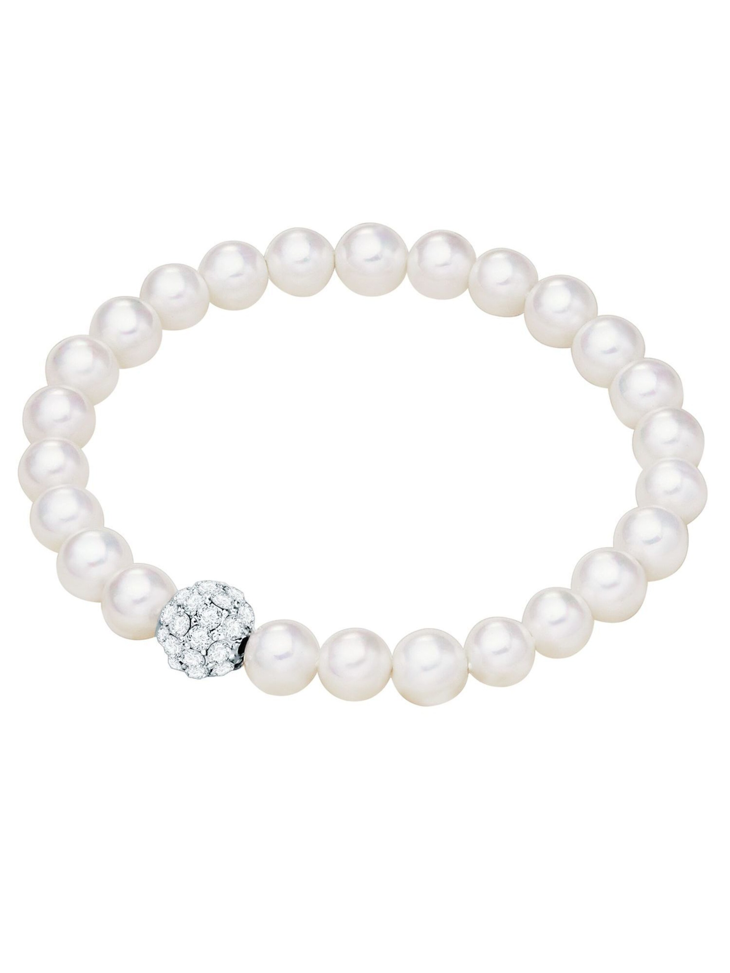 Bracelet Lulu & Jane en blanc : devant