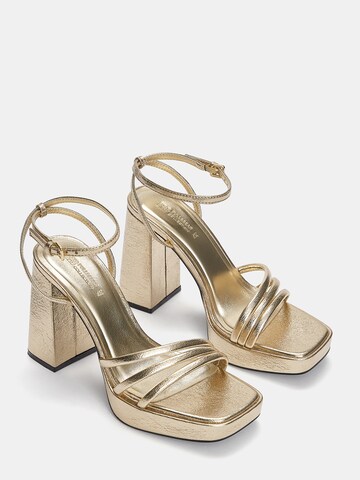 Pull&Bear Strap sandal in Gold