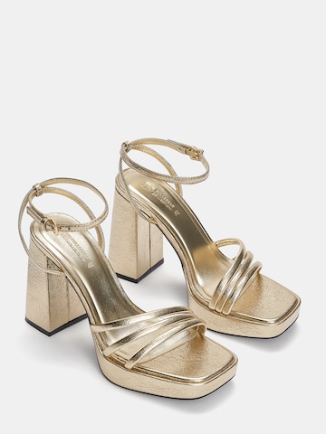 Pull&Bear Strap Sandals in Gold
