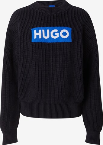 HUGO Sweter 'Sloger_B' w kolorze czarny: przód