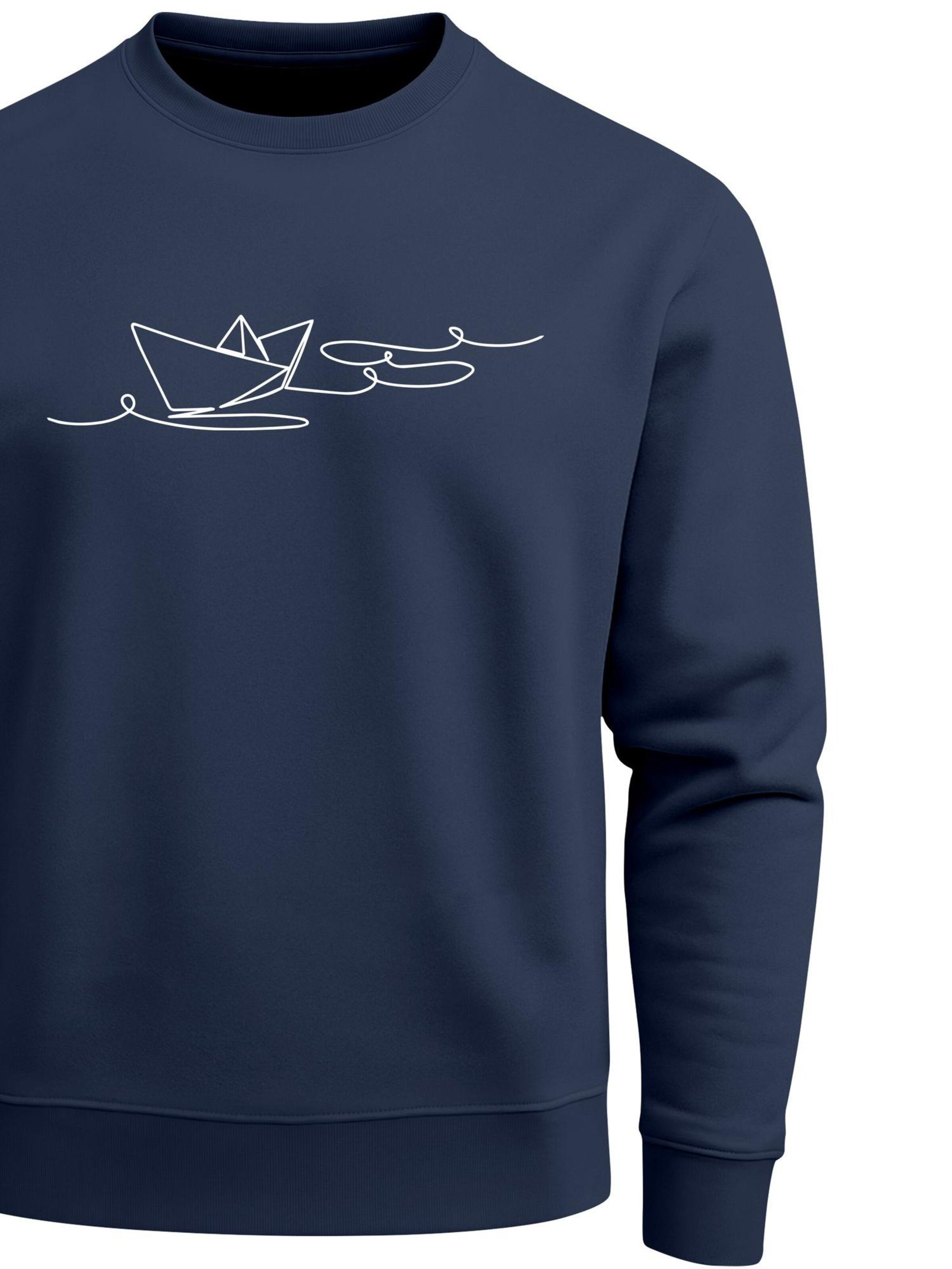 Neverless Sweatshirt 'Paperschiff' in Blue