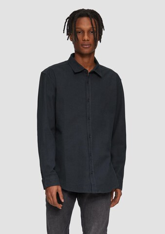 QS Comfort fit Overhemd in Zwart: voorkant