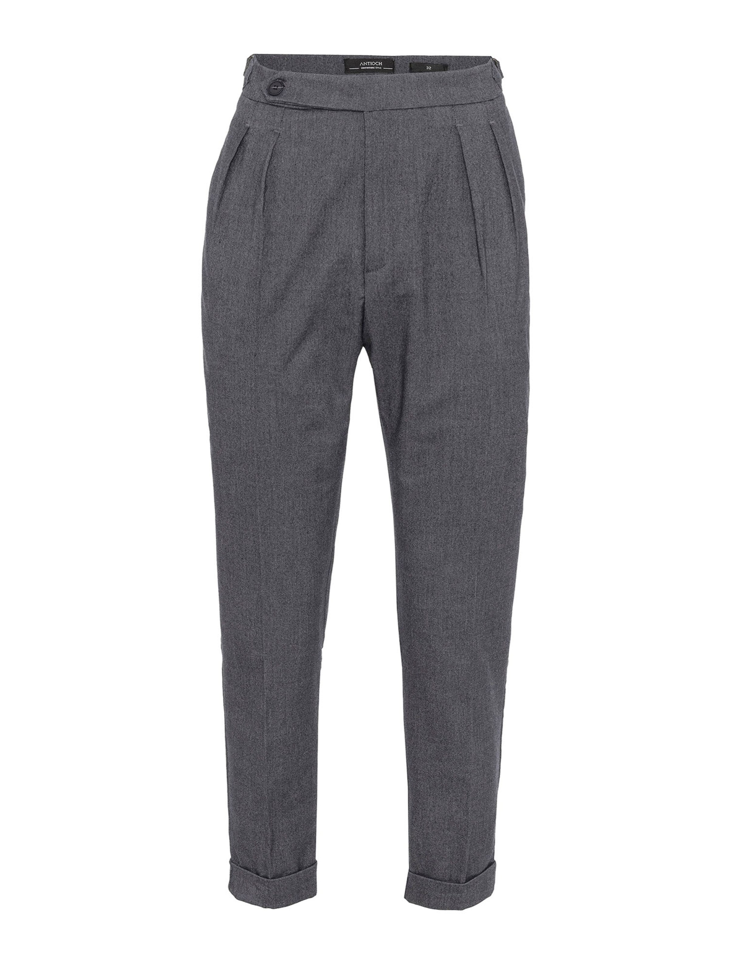 Antioch - Regular Calças com pregas em cinzento: frente