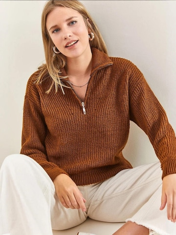 Bianco Lucci - Pullover em castanho: frente