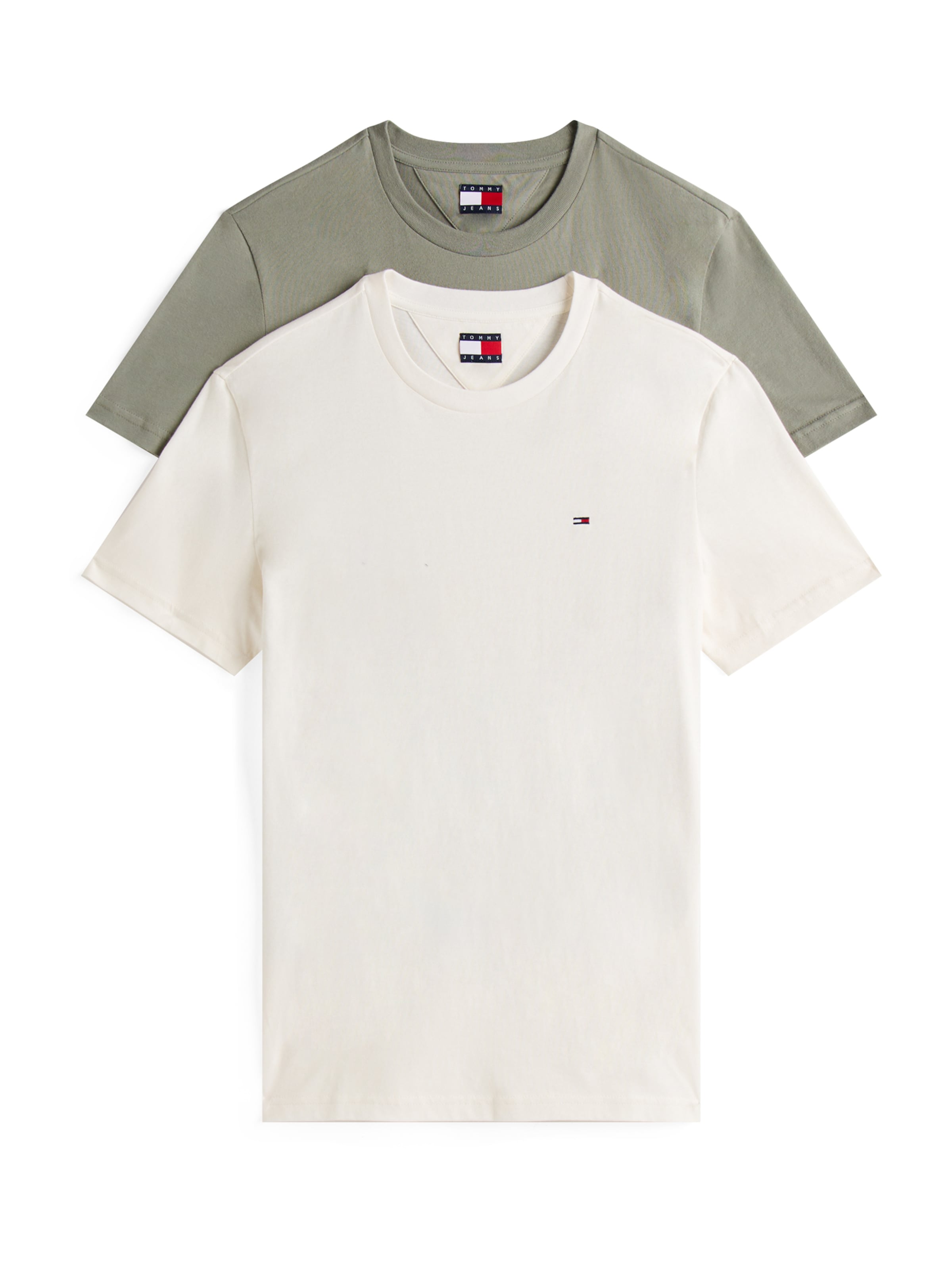 Tommy Jeans Тениска в бежово: отпред