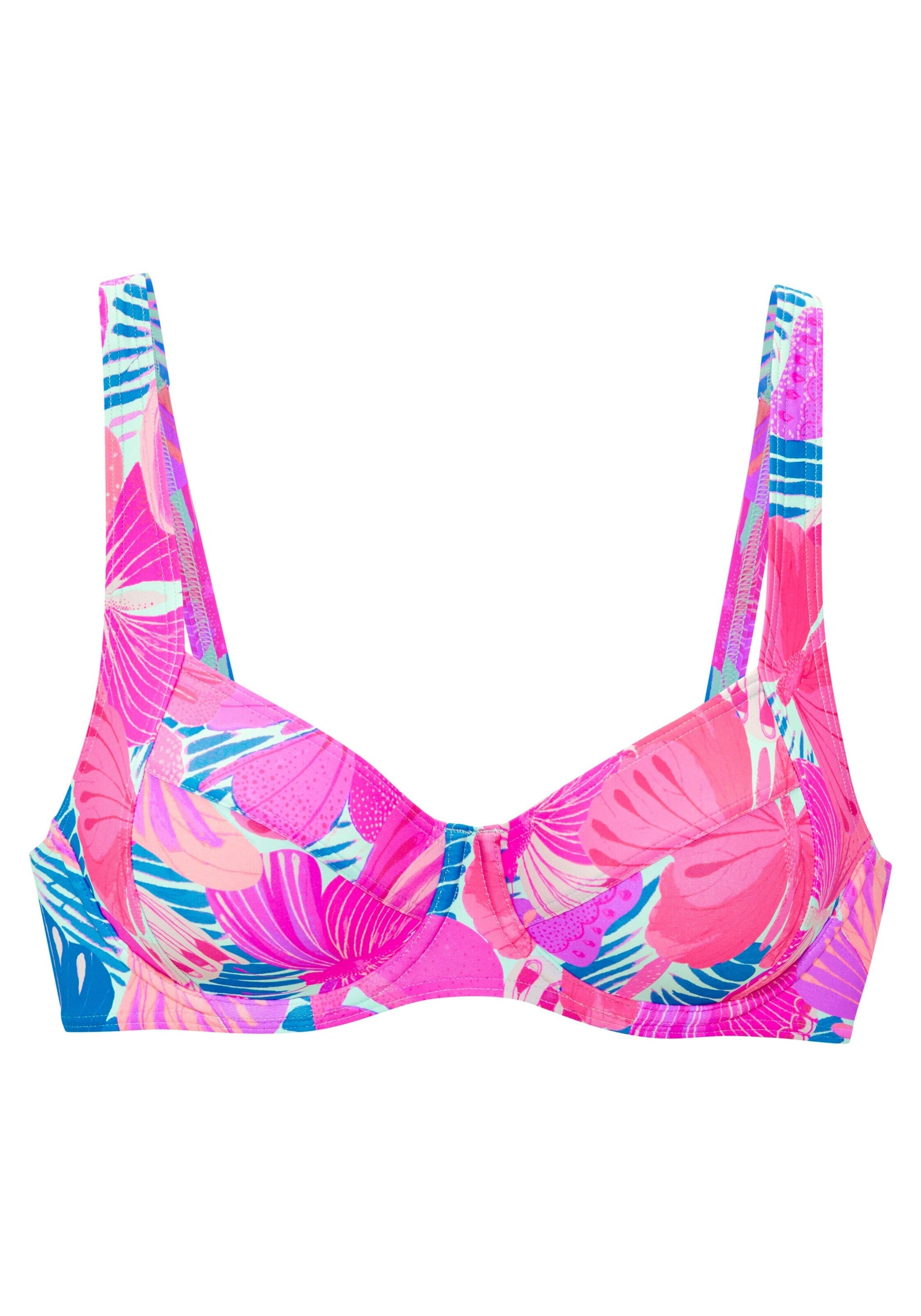 SUNSEEKER T-shirt Bikini Top in Pink: front