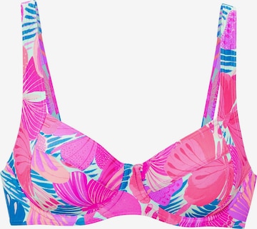 SUNSEEKER T-shirt Bikini top in Pink: front