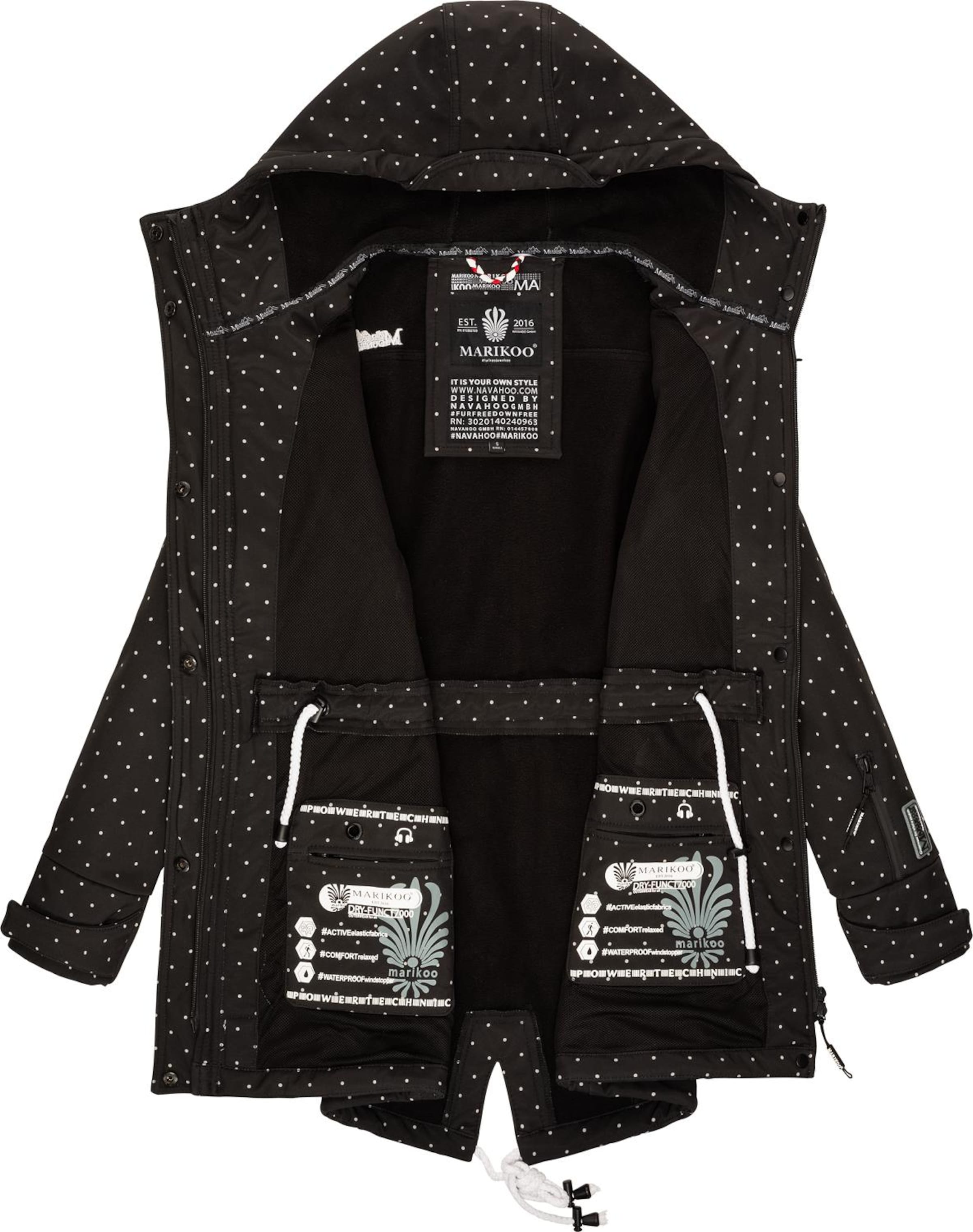 MARIKOO Funkcionális kabátok 'Zimtzicke' - fekete