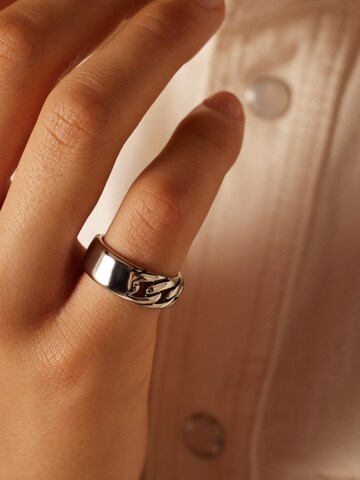 Lucardi Ring 'Coole Basics' in Silber: Vorderseite