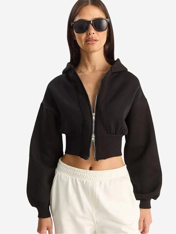 Bianco Lucci Sweatjacke in Schwarz: Vorderseite