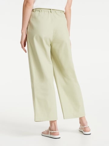 OPUS Wide leg Pleat-Front Pants 'Mareika' in Green