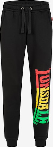 LONSDALE Tapered Housut 'Sounds Two' värissä musta: etupuoli