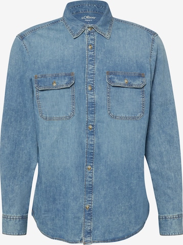 s.Oliver Regular Fit Hemd in Blau: Vorderseite