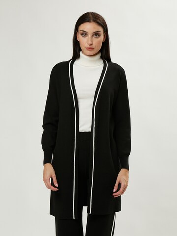 Influencer Knit Cardigan in Black: front