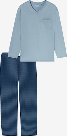 SCHIESSER Pyjama lang 'Comfort Essentials' in Blauw: voorkant