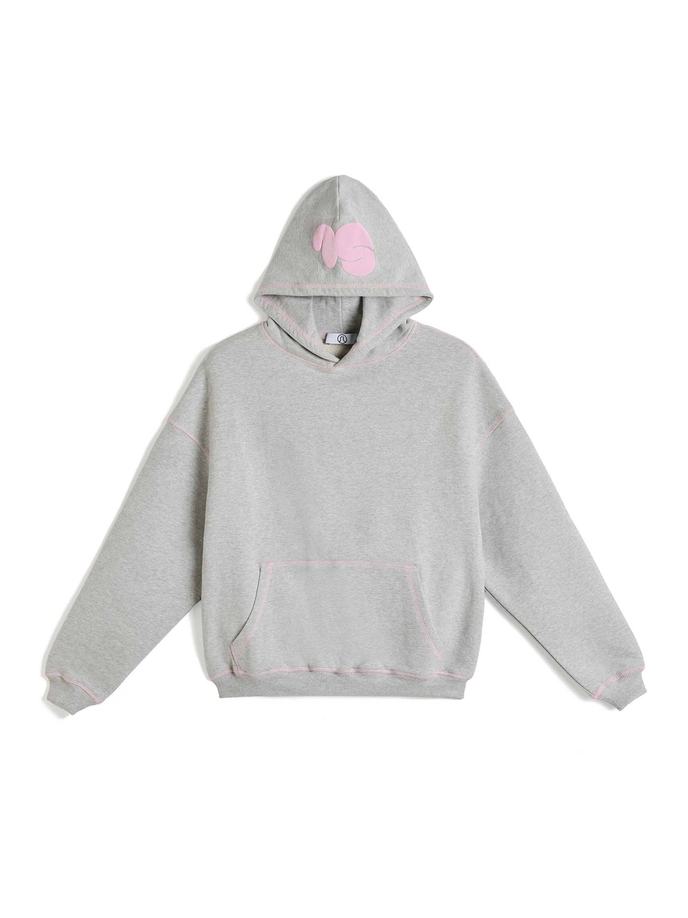 Sl Jeschow Sweatshirt 'SL JESCHOW Oversized 3D Print Hoodie' in Grey: front