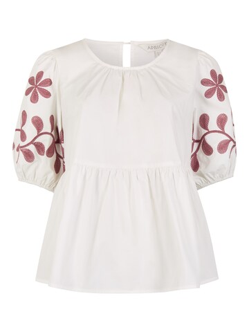 Apricot Floral Embroidered Peplum Top ' ' in Beige: Vorderseite