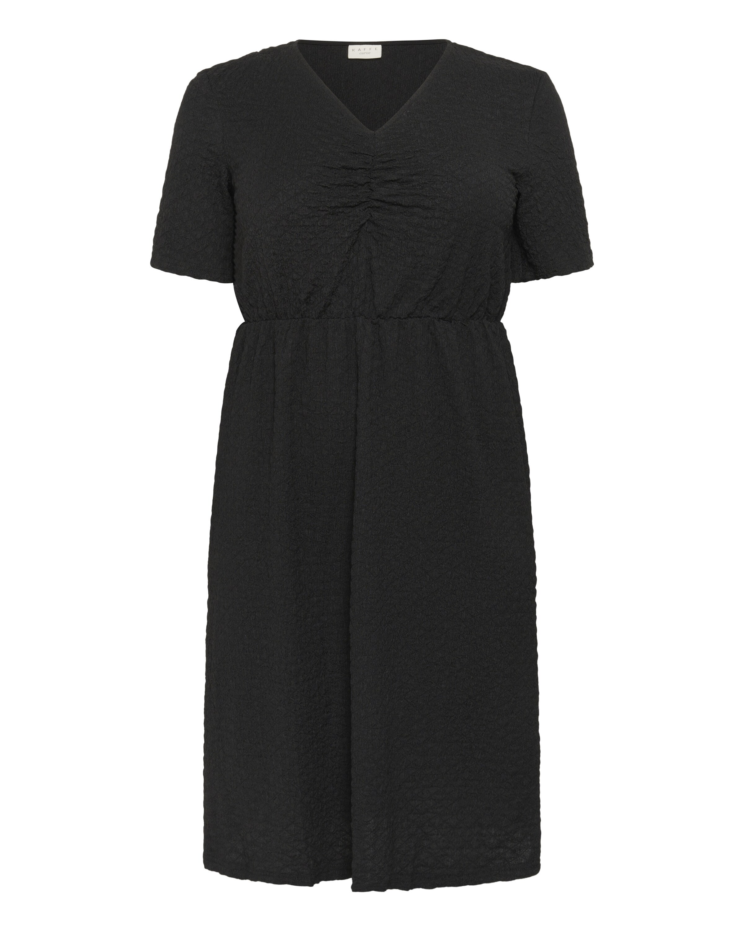 KAFFE CURVE Jurk 'Ditta' in Zwart: voorkant