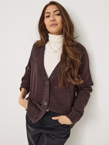 Tamaris Knit Cardigan in Purple: front