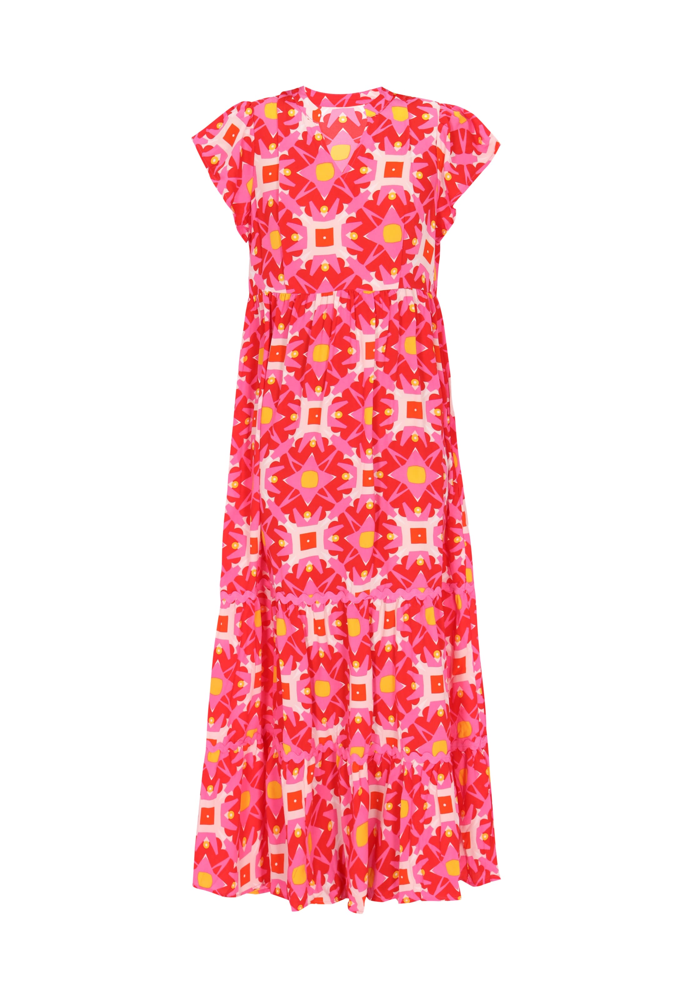 IZIA - Vestidos camiseiros em rosa: frente