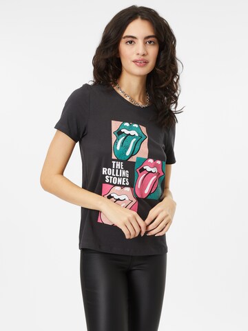 ONLY - Camisa 'ROLLING STONES' em cinzento: frente