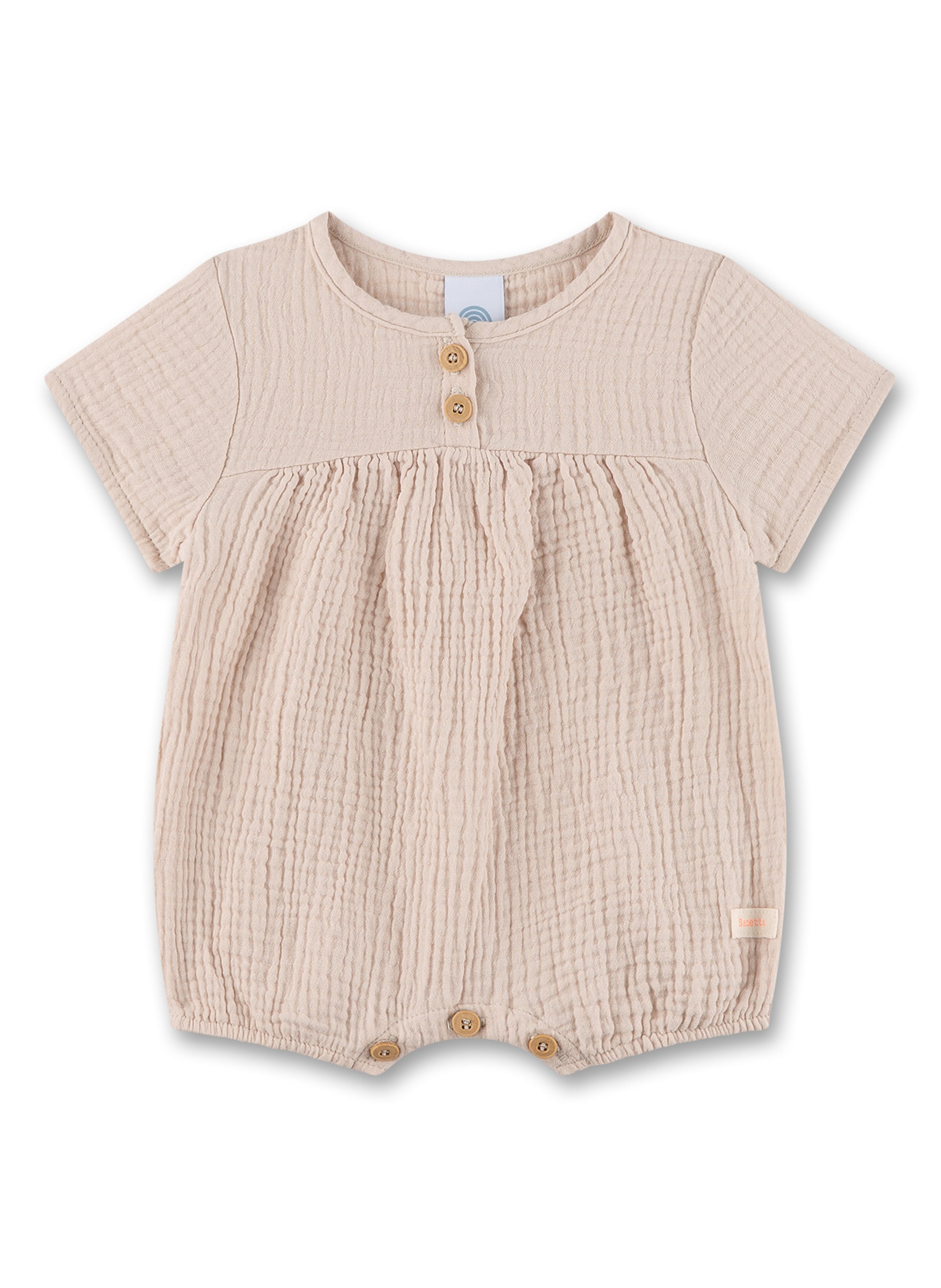 Sanetta Strampler in Beige: Vorderseite