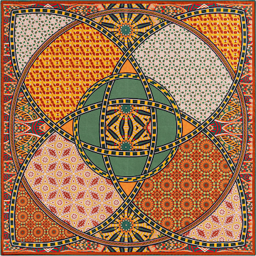Foulard 'KALEIDOSKOPE NICKY' di Roeckl in colori misti: frontale