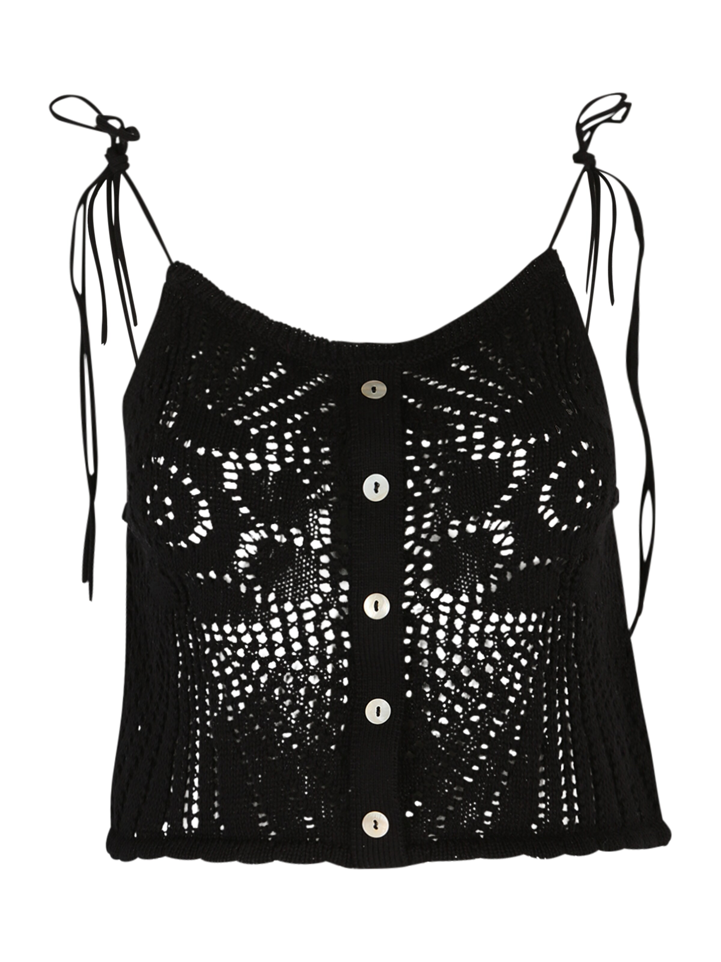 Vero Moda Petite - Top de punto 'SILJA' en negro: frente