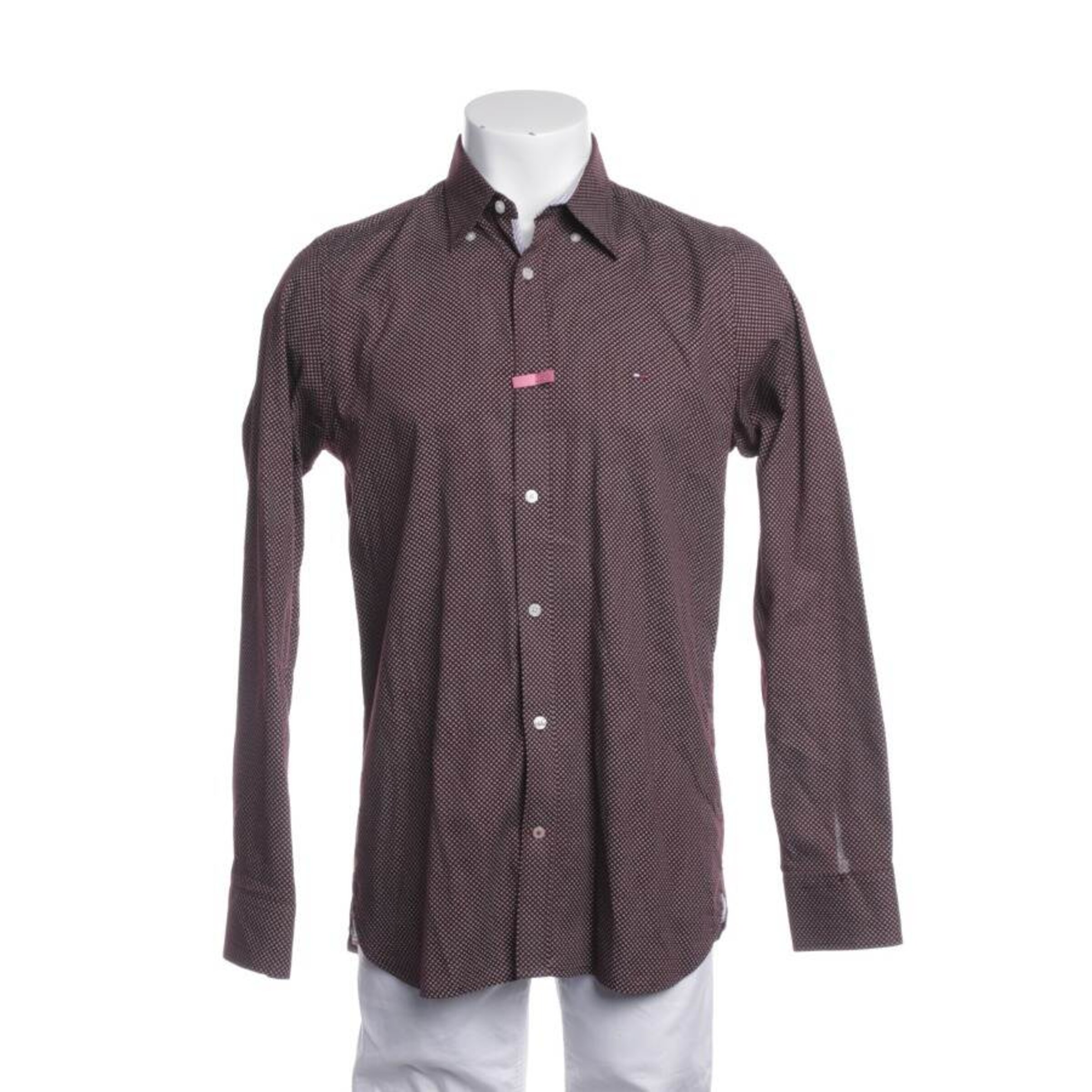 Tommy Jeans Freizeithemd / Shirt / Polohemd langarm in M in bordeaux, Produktansicht