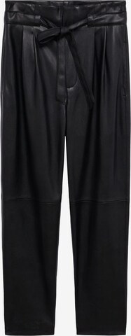 MANGO Regular Pleat-Front Pants 'Plum' in Black: front