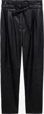 MANGO Regular Plissert bukse 'Plum' i svart: forside