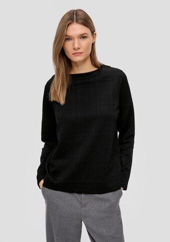 s.OliverSweater majica - crna boja: prednji dio