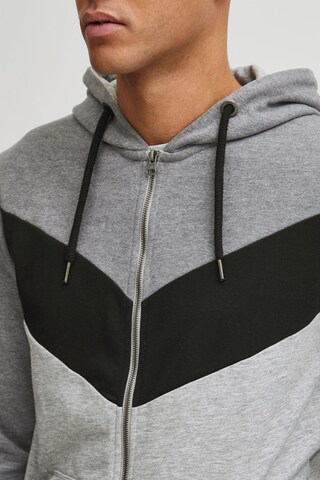 INDICODE JEANS Zip-Up Hoodie 'Pock' in Grey