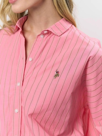 U.S. POLO ASSN. Tričko ' Melodie Striped ' – pink