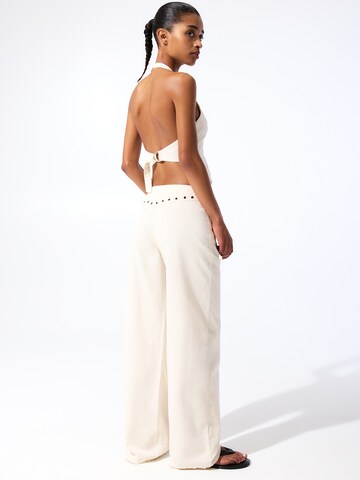 Wide Leg Jean Pull&Bear en blanc
