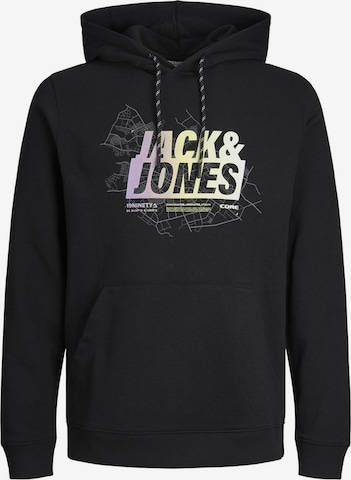 melns JACK & JONES Sportisks džemperis 'Map Summer': no priekšpuses