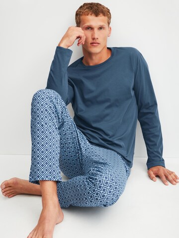 CALIDA Long Pajamas 'Relax Streamline' in Blue