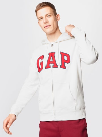 GAP Zip-Up Hoodie in White: front