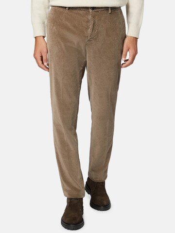 Coupe slim Pantalon à plis Boggi Milano en marron : devant