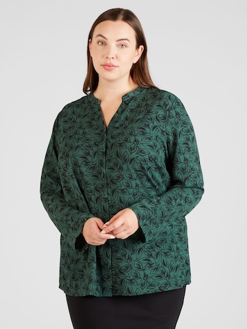 ONLY Carmakoma - Blusa 'LUX ELLIE' en verde: frente