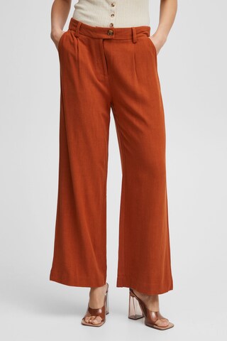 Wide Leg Pantalon 'Johanna' b.young en marron : devant
