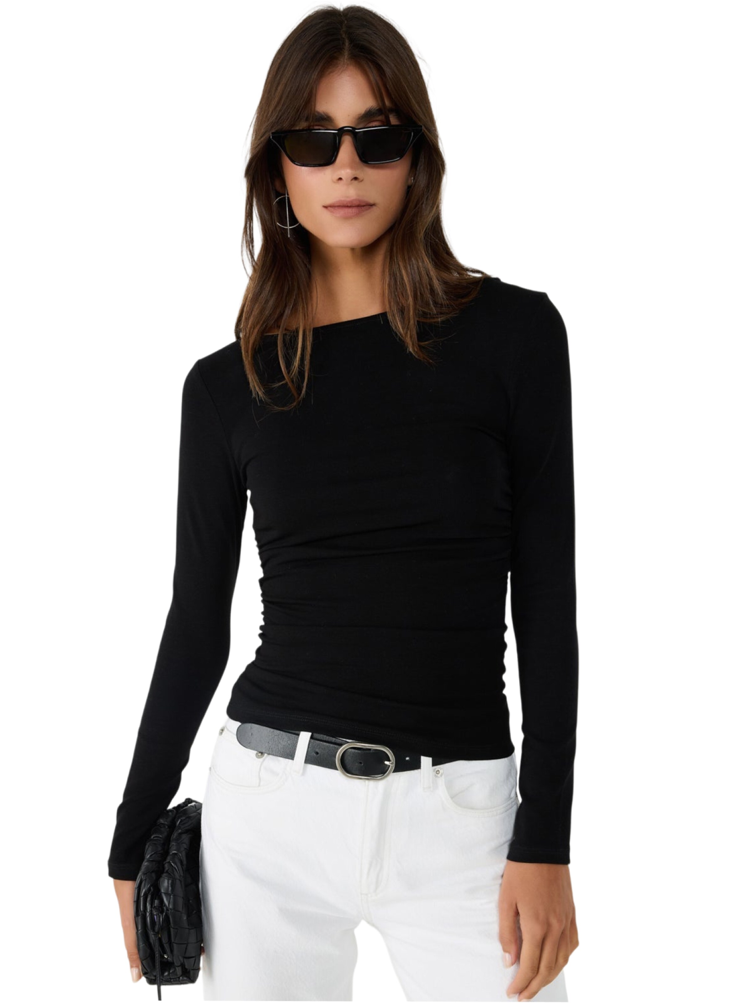 No Matter What Blouse bodysuit in Black: front