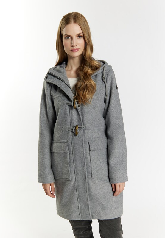 DreiMaster Vintage Between-Seasons Coat in Mottled Grey