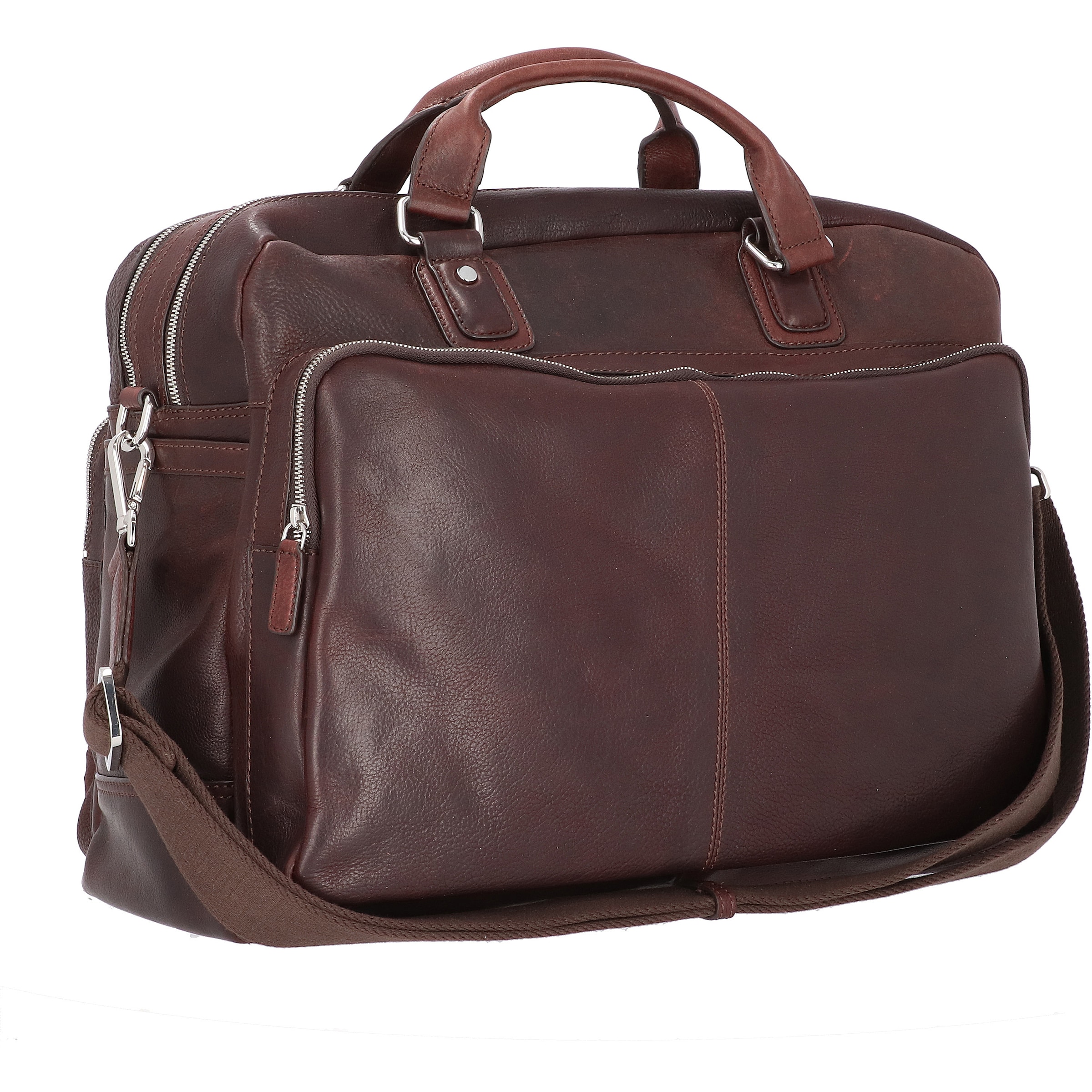 bugatti Document Bag 'Woven' in Brown