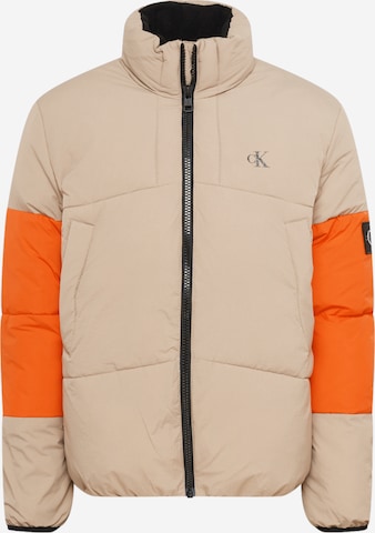 Calvin Klein Jeans Winterjas in Beige: voorkant