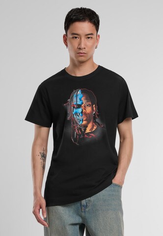 Mister Tee - Regular Fit Camisa 'Half Face' em preto: frente