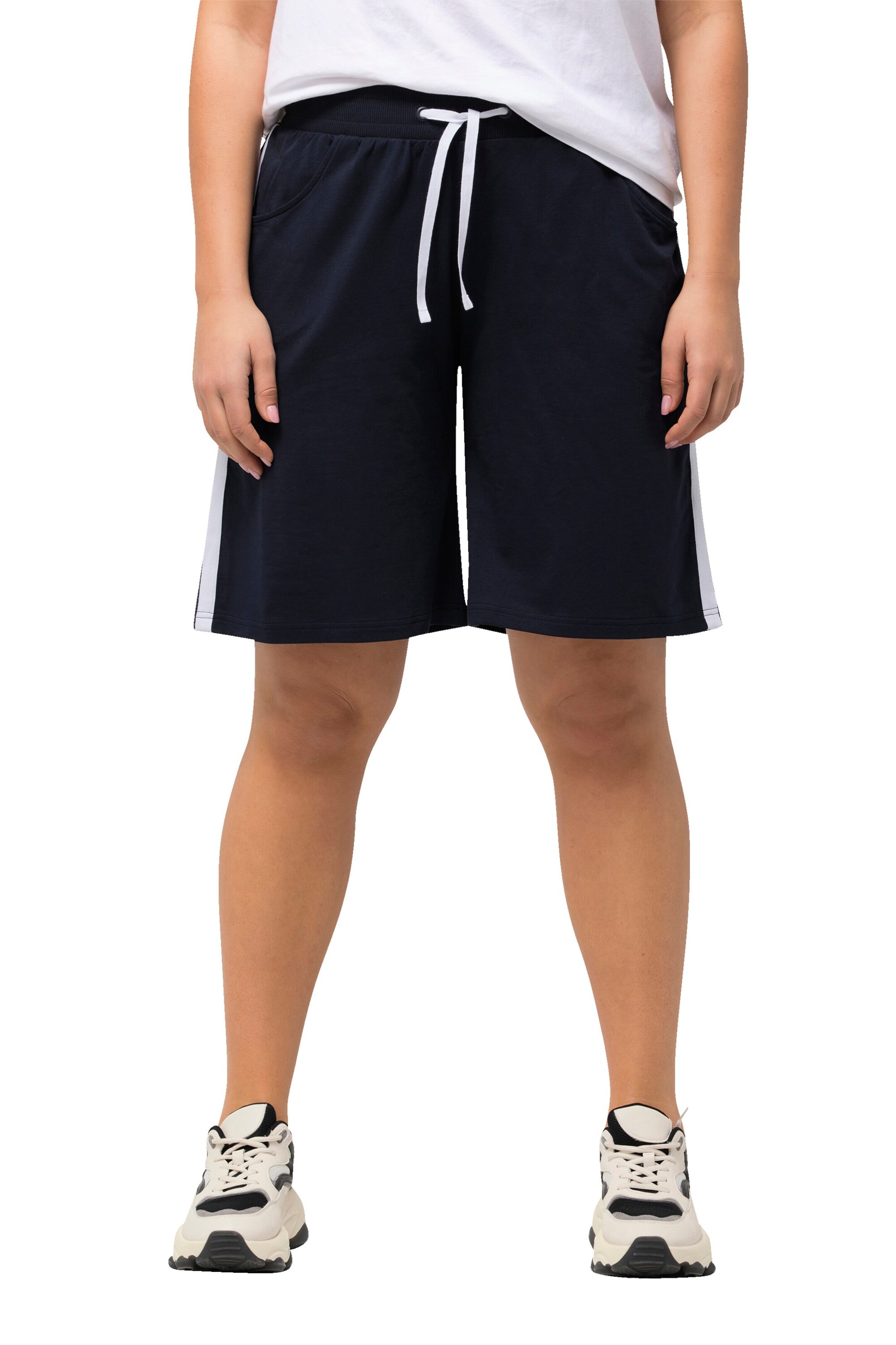 Ulla Popken Wide Leg Hose in Blau: Vorderseite