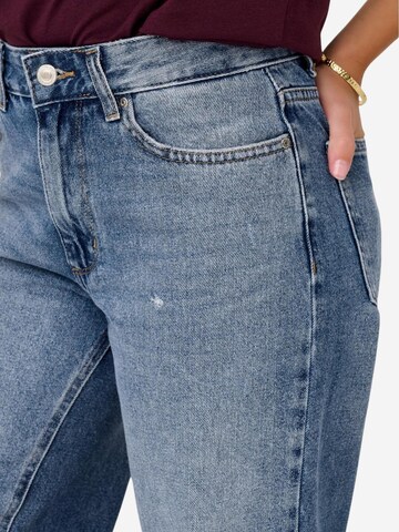 Wide leg Jeans 'ONLELLA MW WIDE FOLD UP DNM TAI519 NOOS 15344976' di ONLY in blu