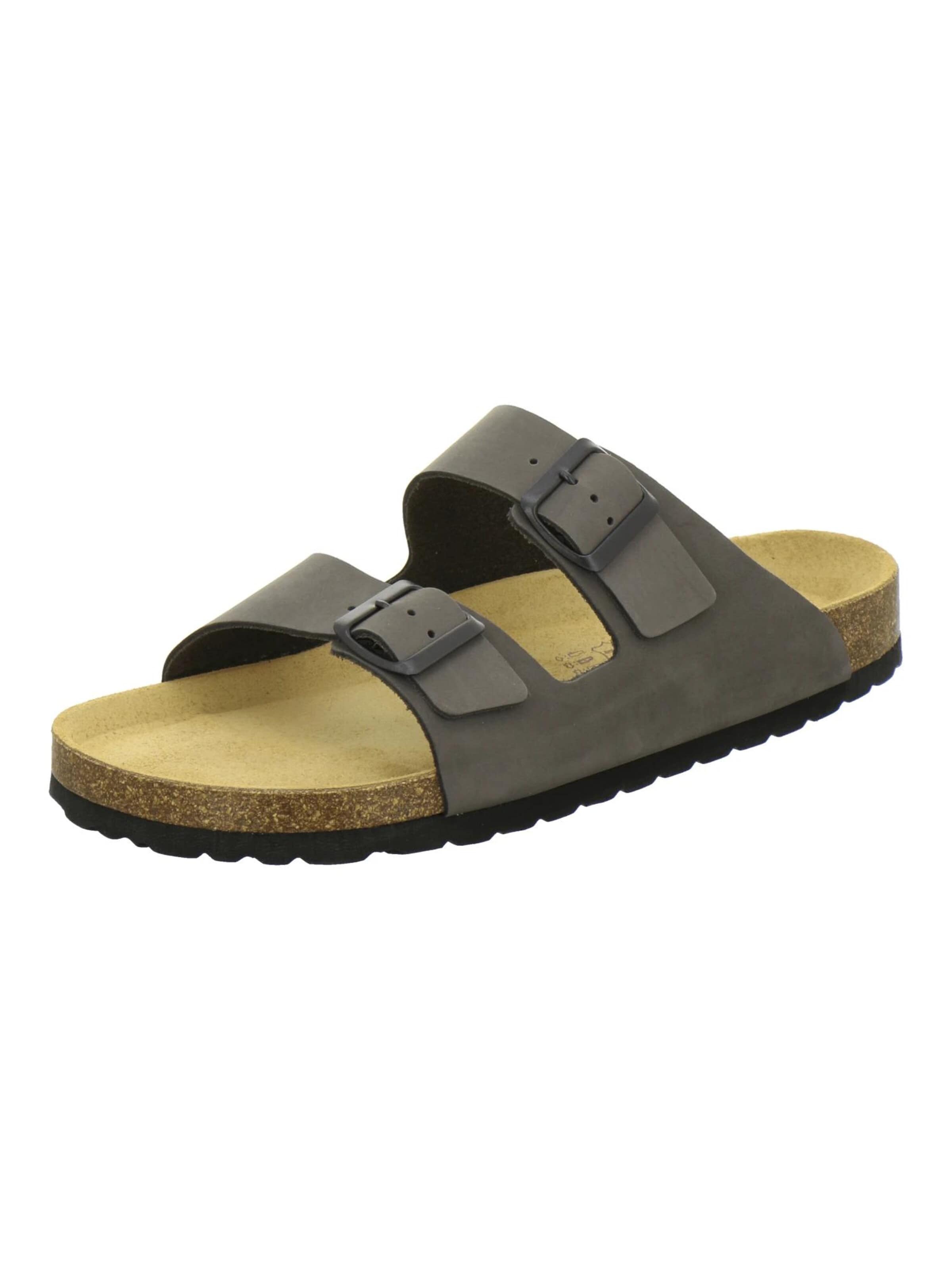 Mule 'Pantoletten Herren Zweischnaller stone Nubukleder' AFS-Schuhe en gris : devant